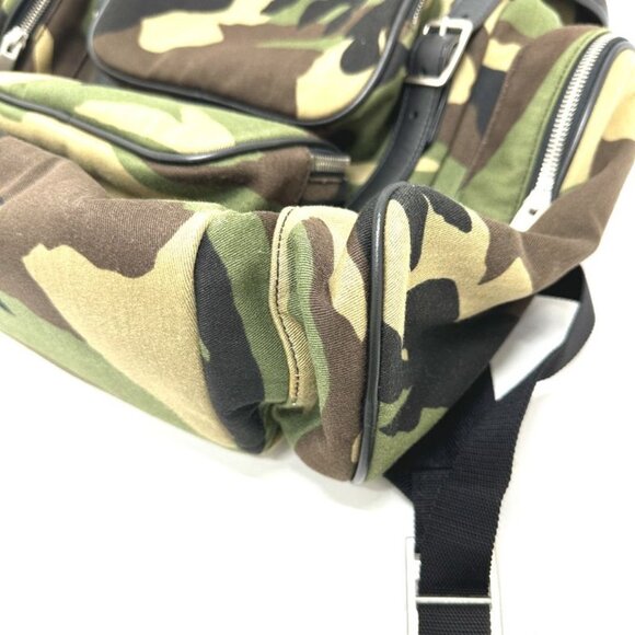 Saint Laurent Paris Backpack Multi Pockets Camouflage Canvas Leather main image 5